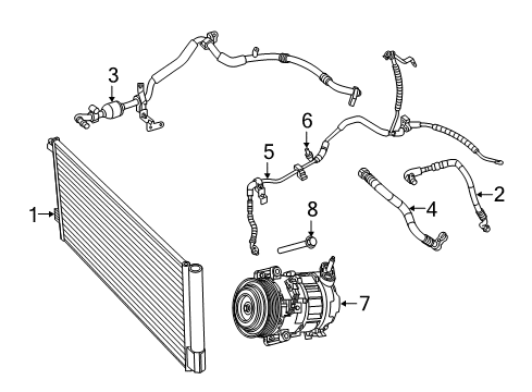 2021 Ram ProMaster City A/C Condenser, Compressor & Lines Diagram