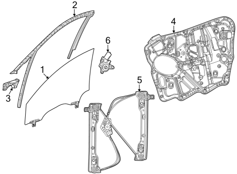 2023 Jeep Grand Cherokee FRONT DOOR GLASS Diagram for 68375908AE