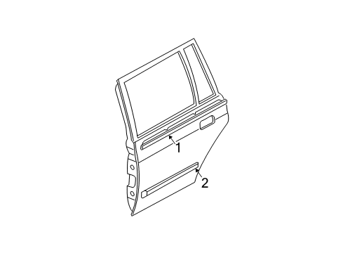 Molding-Rear Door Window Belt Line Diagram for MR237969