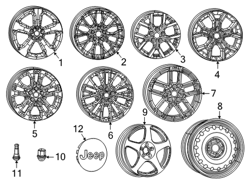 2022 Jeep Grand Cherokee L Wheels, Covers & Trim Diagram