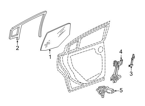2021 Dodge Charger Front Door Glass & Hardware Diagram 2