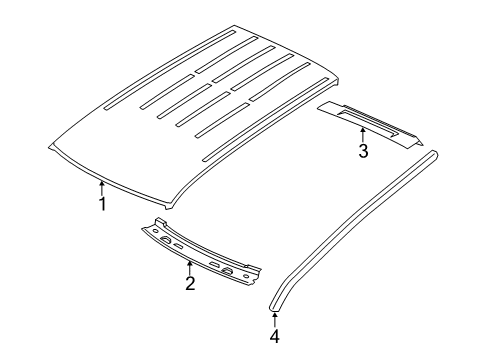 2022 Jeep Grand Cherokee WK Roof & Components, Exterior Trim Diagram 2