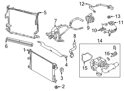 2022 Jeep Renegade Radiator & Components Diagram