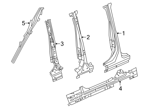 2022 Jeep Gladiator Center Pillar & Rocker Diagram