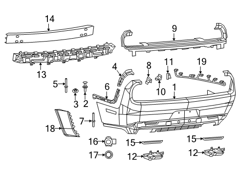 2022 Dodge Challenger Bumper & Components - Rear Diagram 2