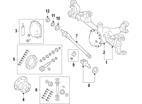 2022 Jeep Wrangler Front Axle, Differential, Propeller Shaft Diagram