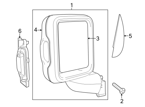 2022 Jeep Wrangler Outside Mirrors Diagram 4