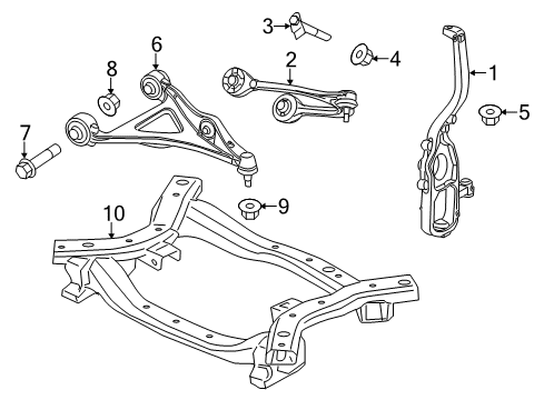 2022 Dodge Charger Suspension Components, Lower Control Arm, Upper Control Arm, Ride Control, Stabilizer Bar Diagram 1