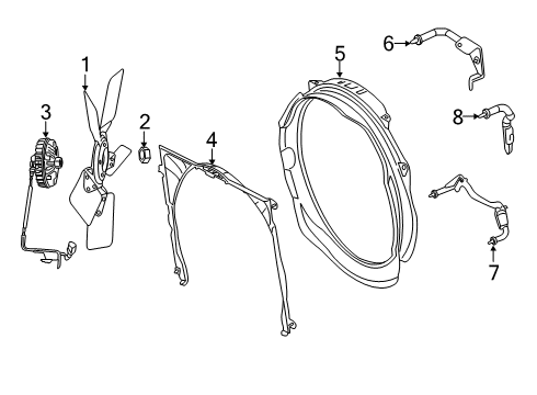 2022 Ram 2500 Cooling System, Radiator, Water Pump, Cooling Fan Diagram 3