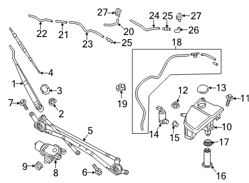 Hose-Windshield Washer Diagram for 68314436AA