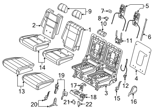 2022 Dodge Durango Rear Seat Components Diagram 5