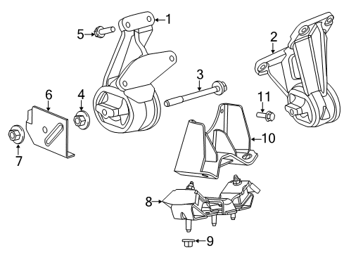 2022 Ram 1500 Classic Engine & Trans Mounting Diagram 1