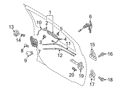 Cable-Front Door Inside Lock Diagram for 5715A769