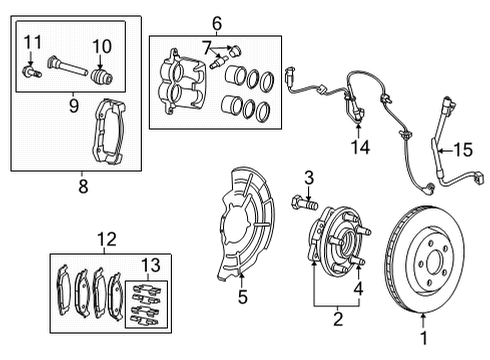 2023 Jeep Grand Wagoneer L Brake Components Diagram 1