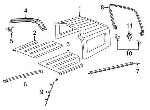 2022 Jeep Wrangler Top & Components Diagram 2