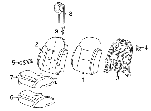 Pad-Front Seat Back Diagram for 68137891AA