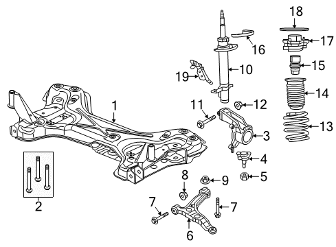 2022 Ram ProMaster 2500 Suspension Components, Struts & Components Diagram