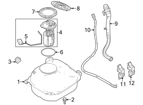 2024 Dodge Hornet TANK-FUEL Diagram for 68638453AA
