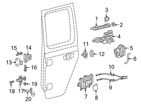 2023 Jeep Wrangler Lock & Hardware Diagram 3