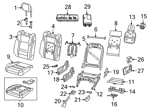2022 Ram 1500 Passenger Seat Components Diagram