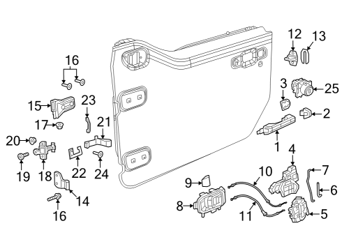 2022 Jeep Gladiator Lock & Hardware Diagram 1