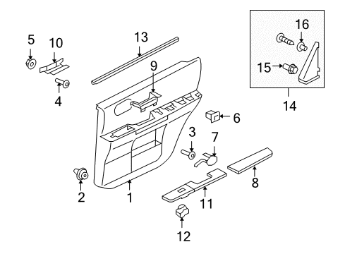 Switch-Rear Door Power Window Switch Diagram for 7222A295YA