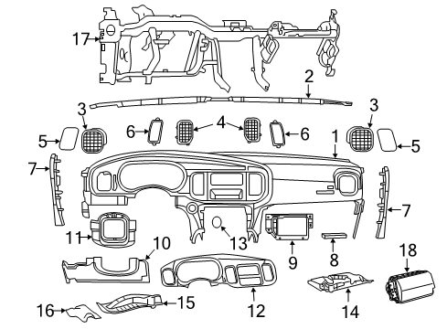 2019 Dodge Charger GRILLE-DEFROSTER Diagram for 1JQ67DX9AL