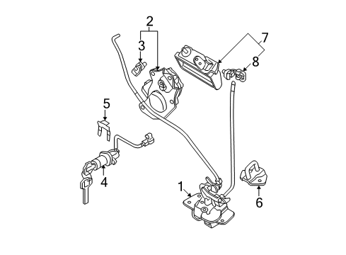ACTUATOR-TAILGATE Lock Diagram for MR503016