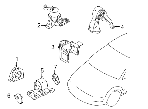 Bracket-Engine Rear Roll STOPPER Diagram for MR961214