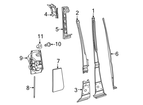 2022 Ram ProMaster 2500 Center Pillar Diagram