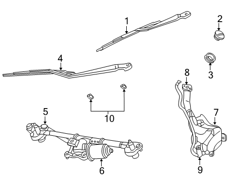 Reservoir-Washer Diagram for 5018199AA