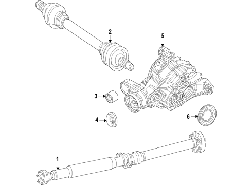 2022 Jeep Grand Cherokee L Rear Axle, Differential, Drive Axles, Propeller Shaft Diagram