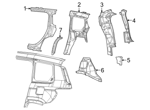 2024 Jeep Grand Cherokee Inner Structure - Quarter Panel Diagram