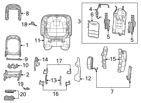 2023 Jeep Grand Cherokee L Front Seat Components Diagram 3