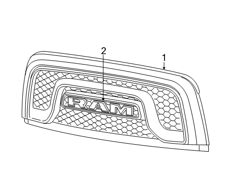 2023 Ram 1500 Classic Grille & Components Diagram 3