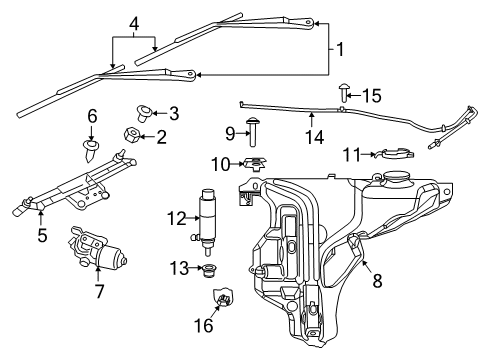 2022 Dodge Durango Wiper & Washer Components Diagram 2