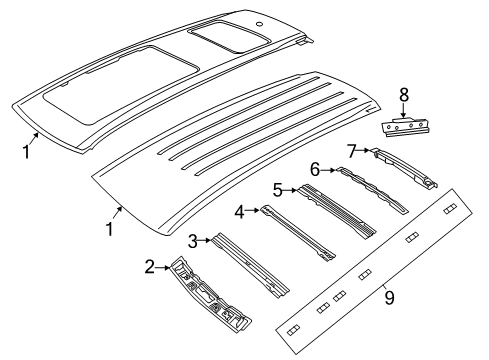 2022 Chrysler Voyager Roof & Components Diagram