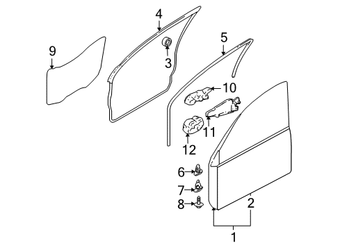 Panel-Front Door Panel Diagram for MR970864