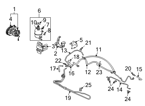 Clip-Power Steering Oil Line Diagram for MR316463