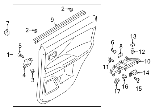 Cap-Front Door Inside Handle Cover Diagram for 7221B054YA