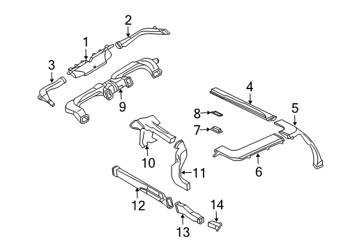 Duct-Foot Air Distribution Diagram for MR398573