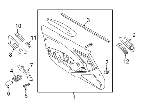 Cover-Release Handle Bezel Diagram for 6LE14U0DAA