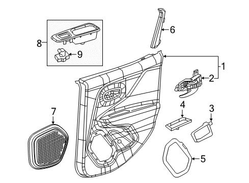 2021 Jeep Renegade Interior Trim - Rear Door Diagram