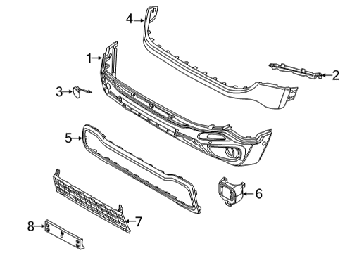 2022 Jeep Renegade Bumper & Components - Front Diagram 2