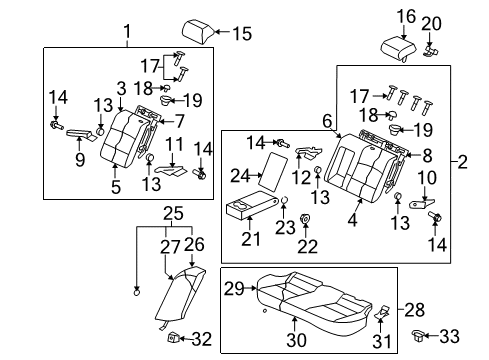 Bezel-Rear Seat Folding Knob Diagram for MR640351