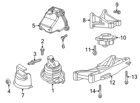 2022 Dodge Charger Engine & Trans Mounting Diagram 1