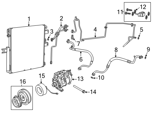 2022 Ram 3500 A/C Condenser, Compressor & Lines Diagram 2