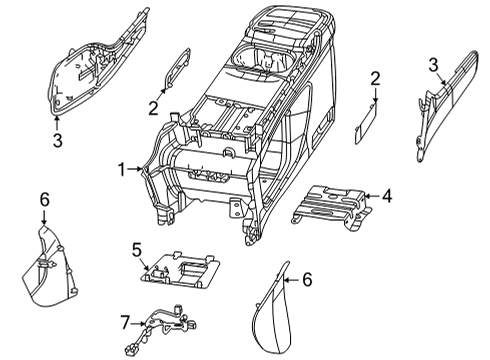 2023 Chrysler Voyager Center Console Diagram 1