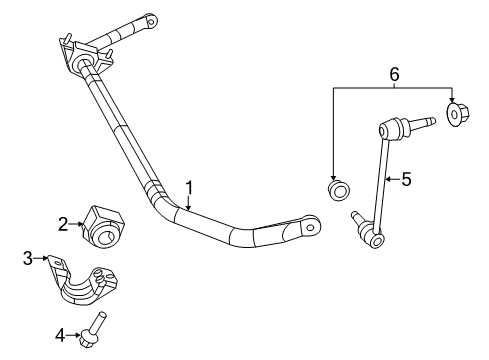 2022 Chrysler 300 Stabilizer Bar & Components - Front Diagram 1