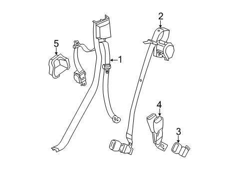 2022 Dodge Durango Rear Seat Belts Diagram 1